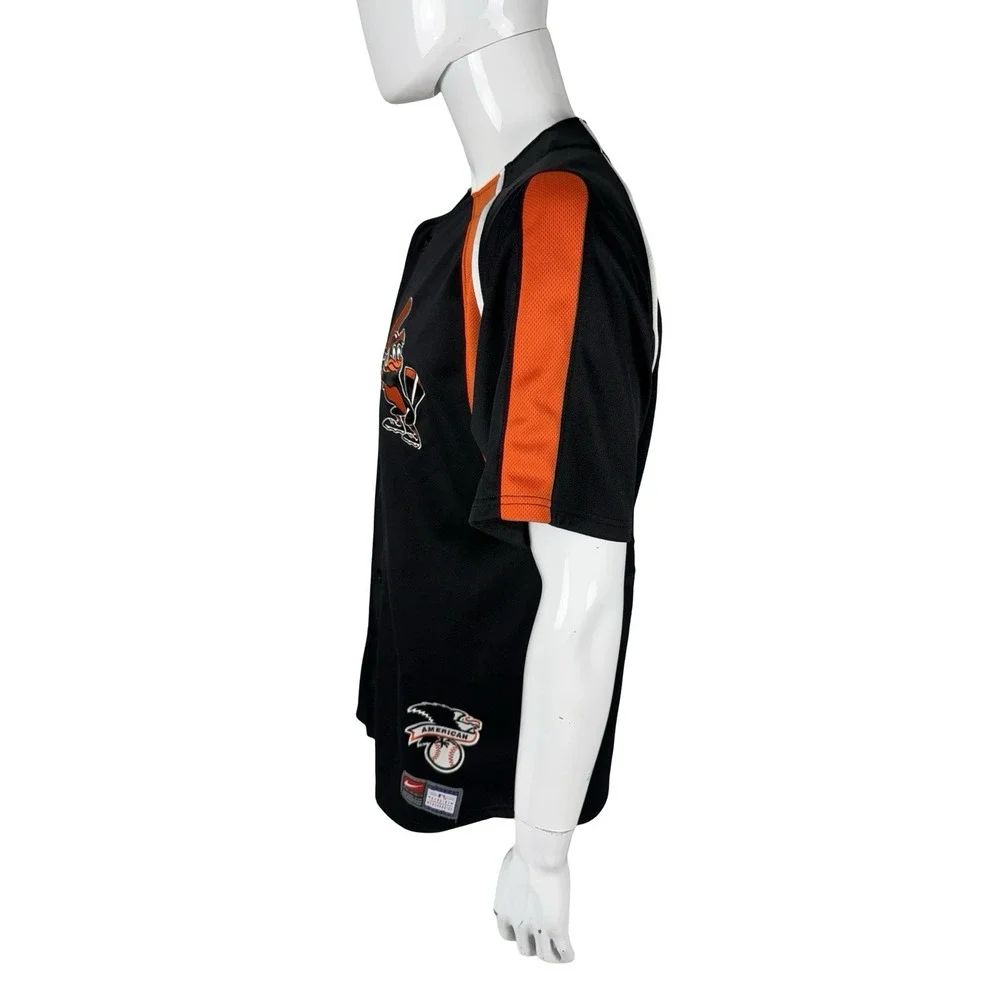 Nike Baltimore Orioles Mens Large Jersey MLB Black Alternative Cartoon Vintage